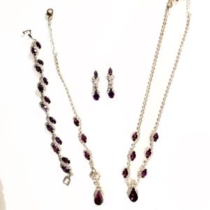 Amethyst Necklace, Bracelet & Earrings